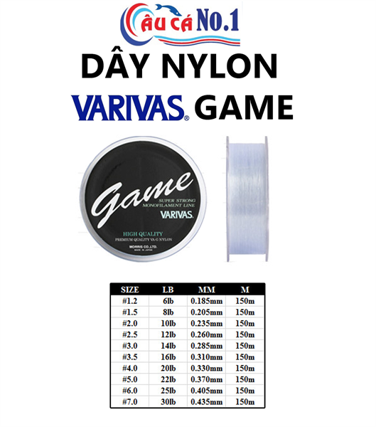 DÂY CÂU CÁ NYLON VARIVAS GAME