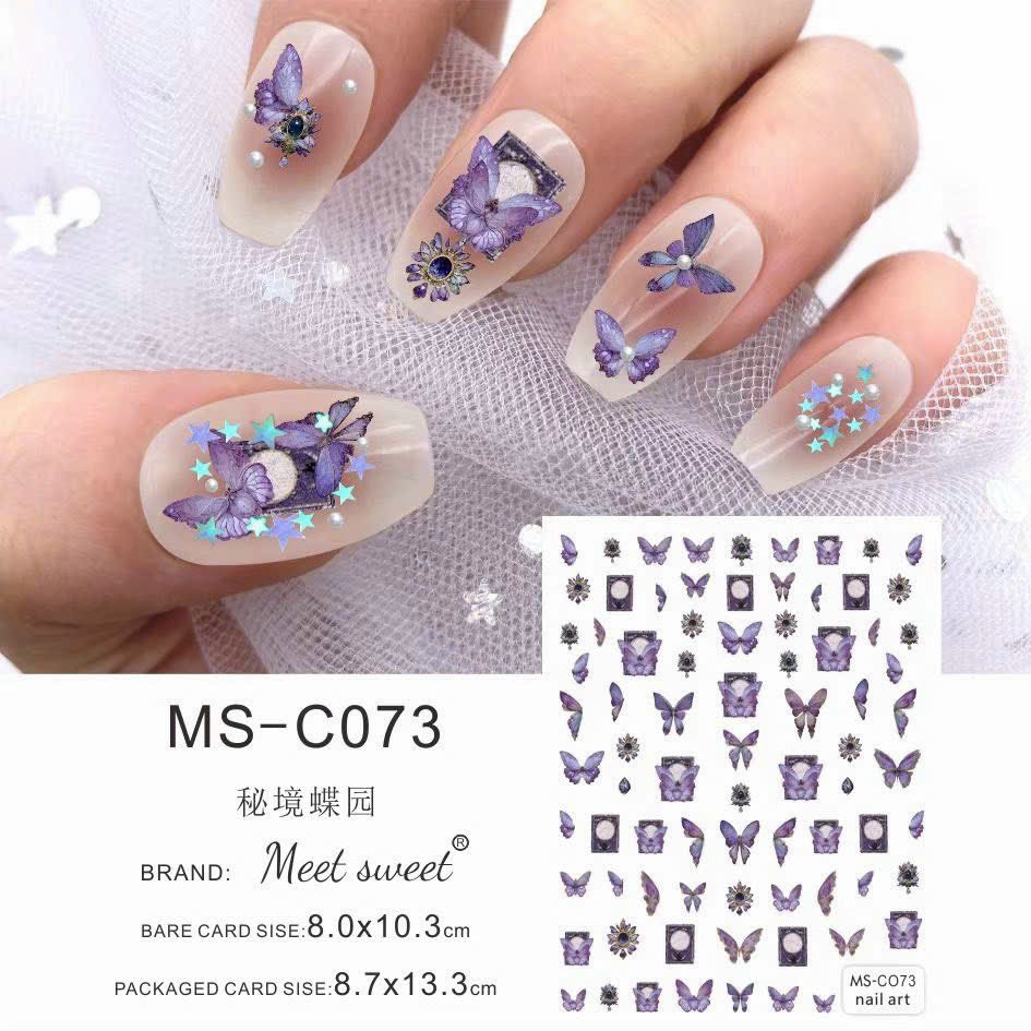 Sticker mẫu bướm 3d miếng dán móng tay nail