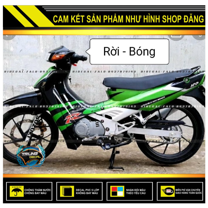 Tem rời satria 2000 phối xanh kawa