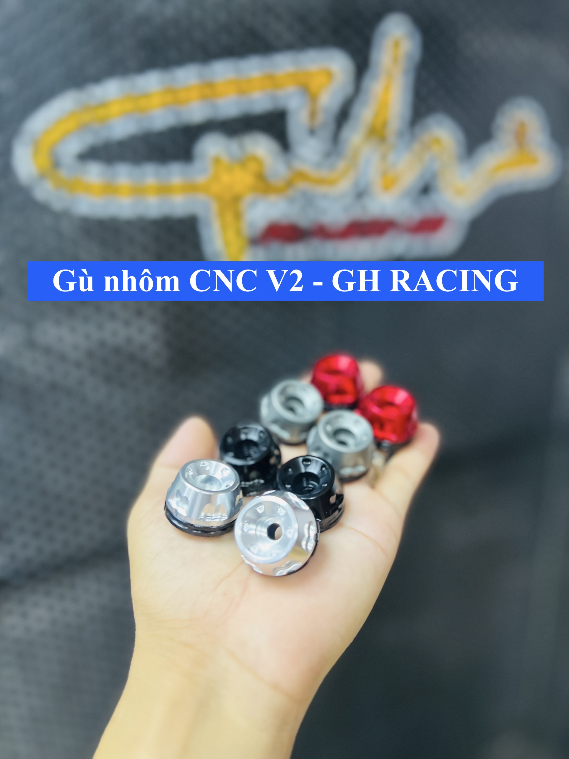 Gù nhôm CNC GH Racing mẫu V2 ( Sơn Q1)