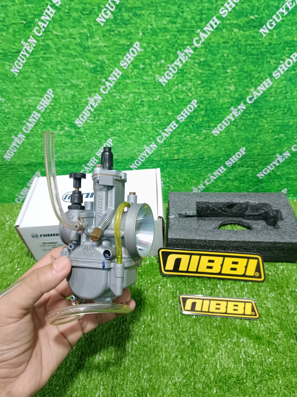 Bình xăng ga dẹp nibbi họng 24-họng 26-họng 28-họng 30mm trắng và đen