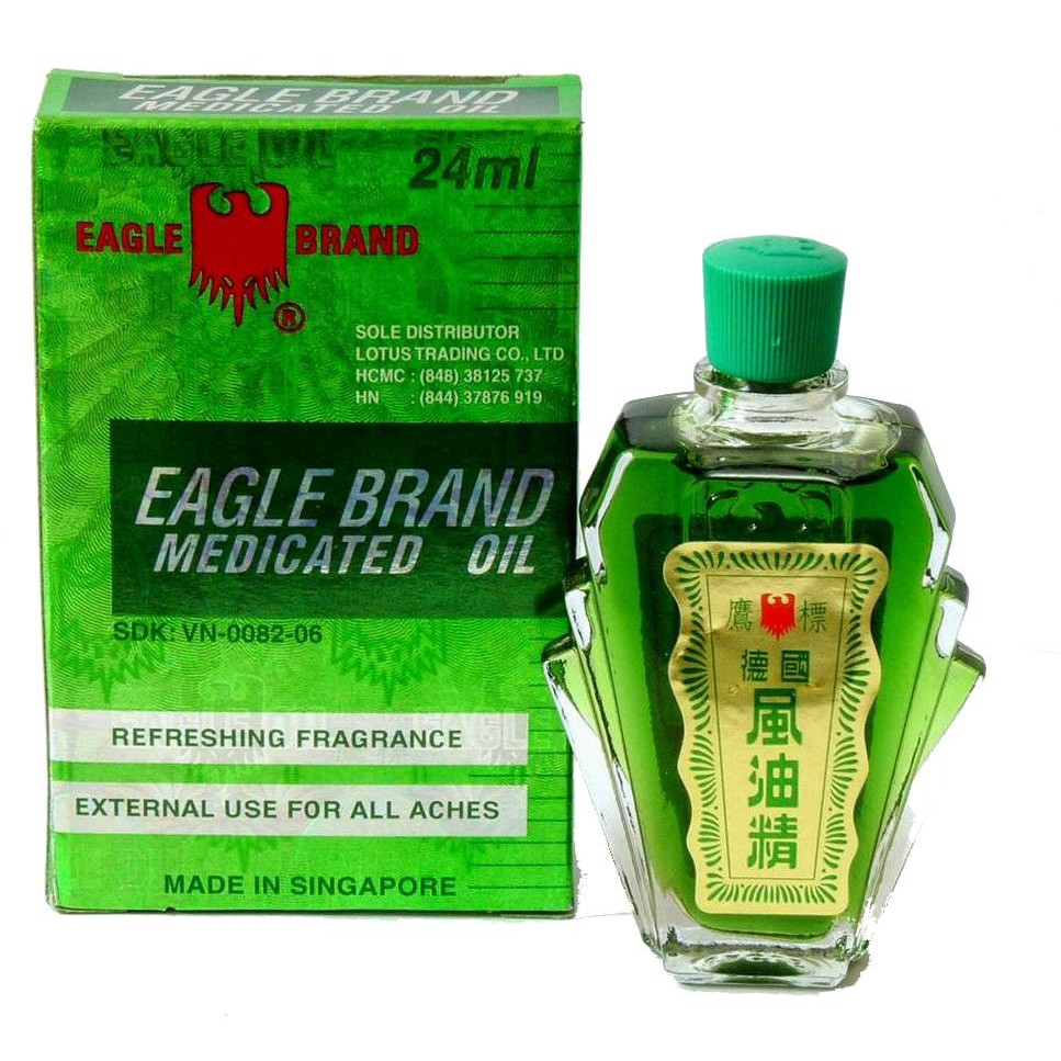 [HCM]Dầu Gió Xanh Con Ó Eagle Singapo chai 24ml