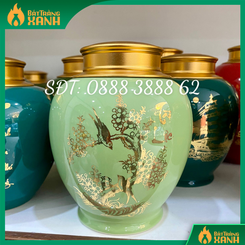 Bình Đựng Trà, Cafe, Lọ Đựng Chè - Bình Đựng Trà  Bát Tràng