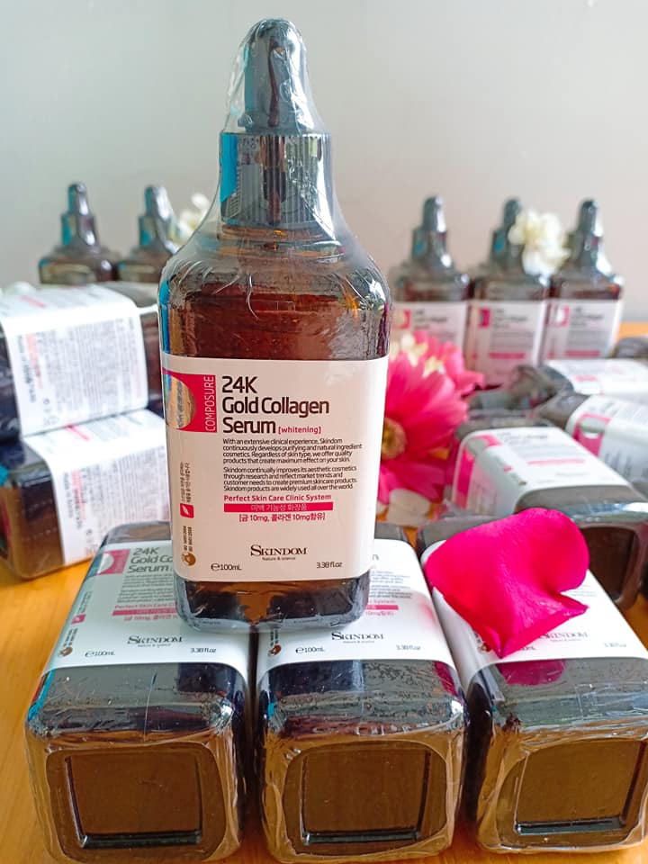 Tinh chất vàng 24k trắng da skindom - skindom 24k gold collagen serum