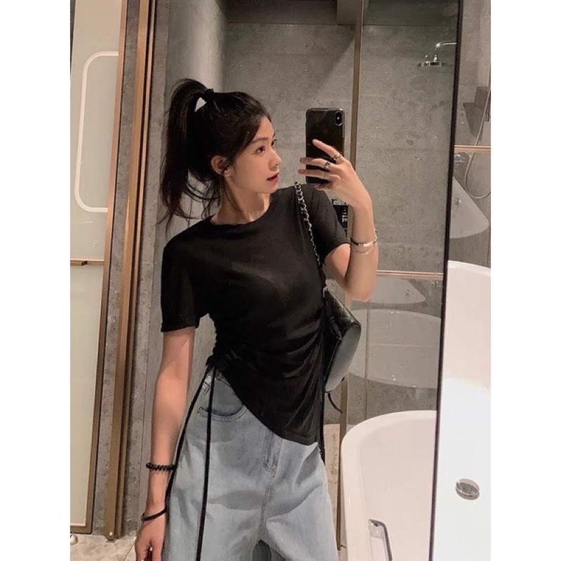 Áo thun gân rút dây xinh re8
