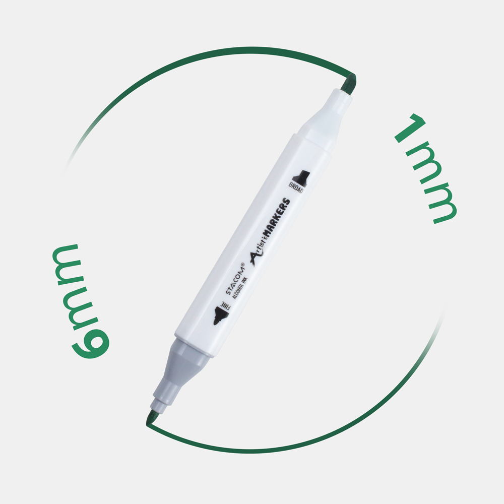 Bộ bút lông màu 02 đầu (Sketch Marker) STACOM MP012C/MP024C/MP036C/MP048C