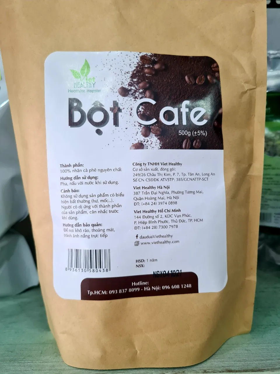 Bột cà phê nguyên chất Enema Viet Healthy 500g- Coffee enema thải độc đại tràng