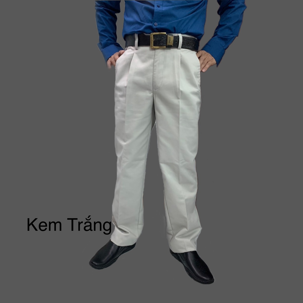 Quần kaki trung niên xếp ly