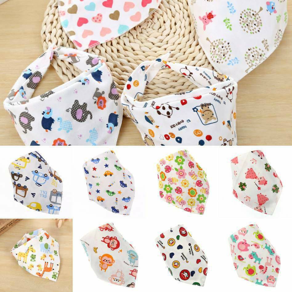 Set 2 Khăn yếm xô tam giác 2 lớp (có cúc bấm)