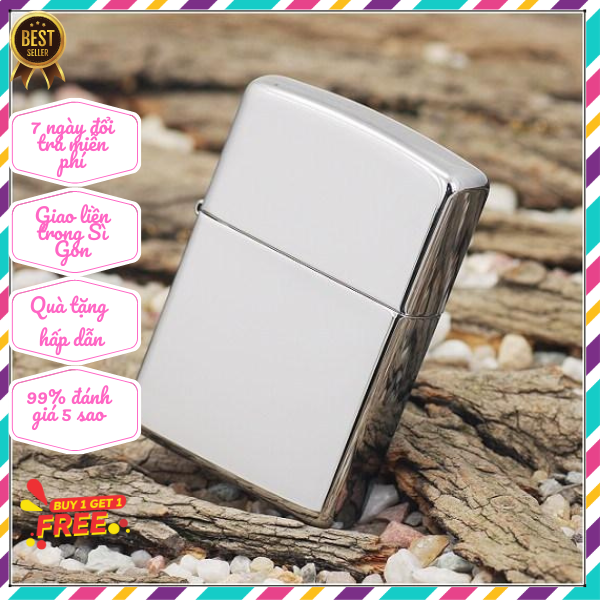 Hộp quẹt zippo trơn bóng cổ điển usa chất lừ - chất lượng hoàn thiện tốt - không xăng