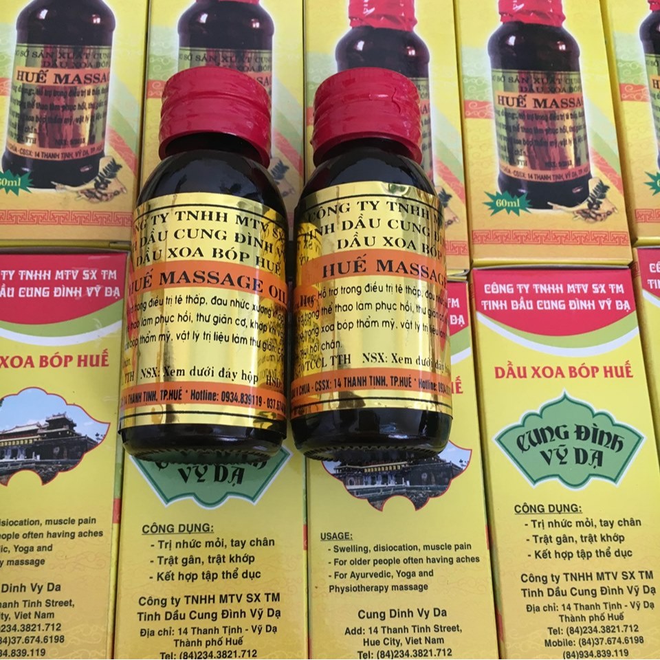 Dầu xoa bóp massage Huế Cung đình Vỹ Dạ  ( chính hãng 60ml )