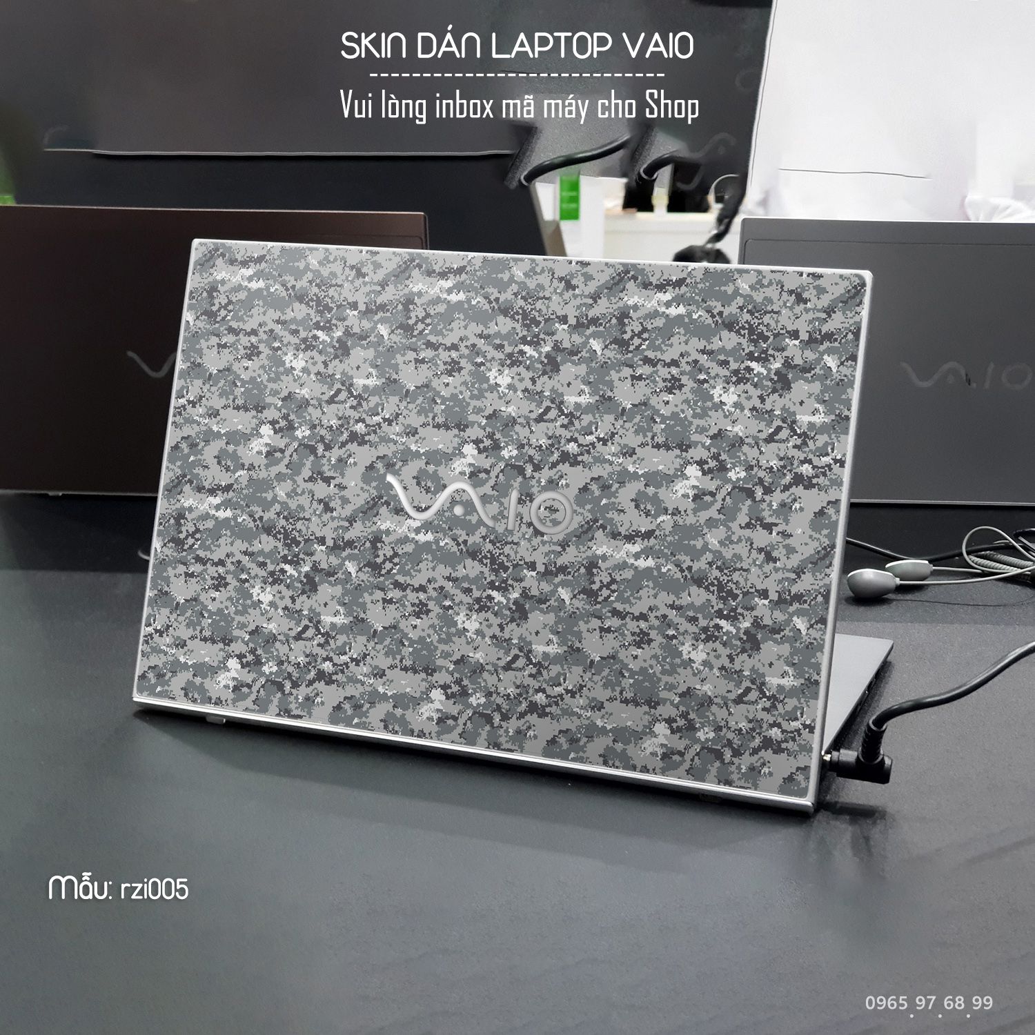 Decal Skin dán Laptop VAIO mẫu rằn ri (inbox mã máy cho shop)