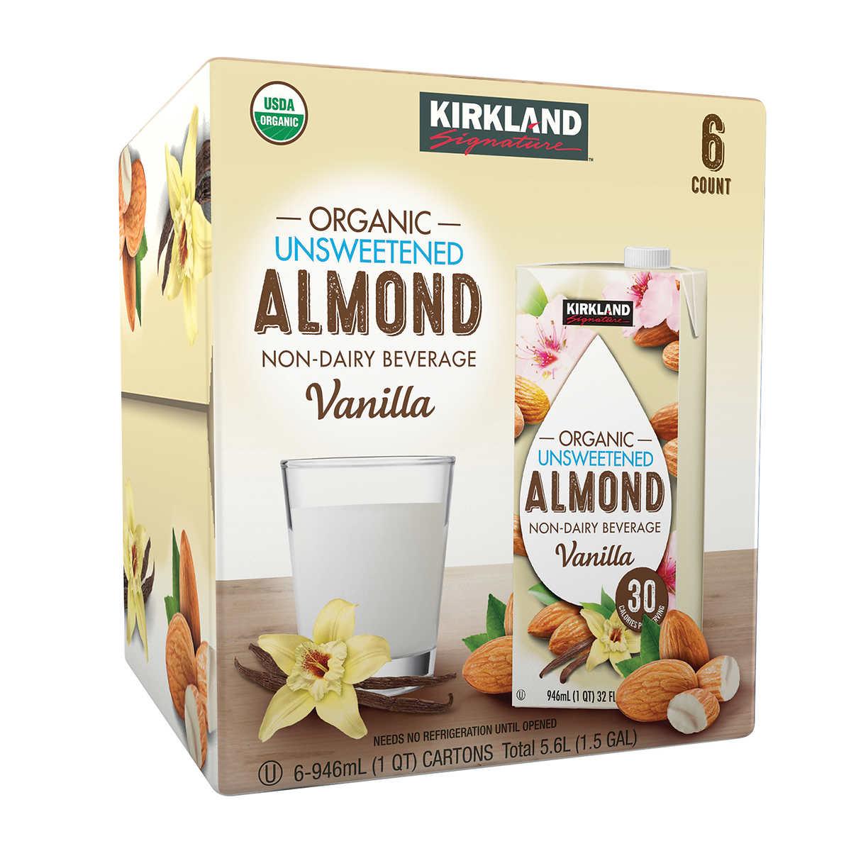 Unsweetened Almond Milk Kirkland 1lit x 6 box.  Exp Apr  2025