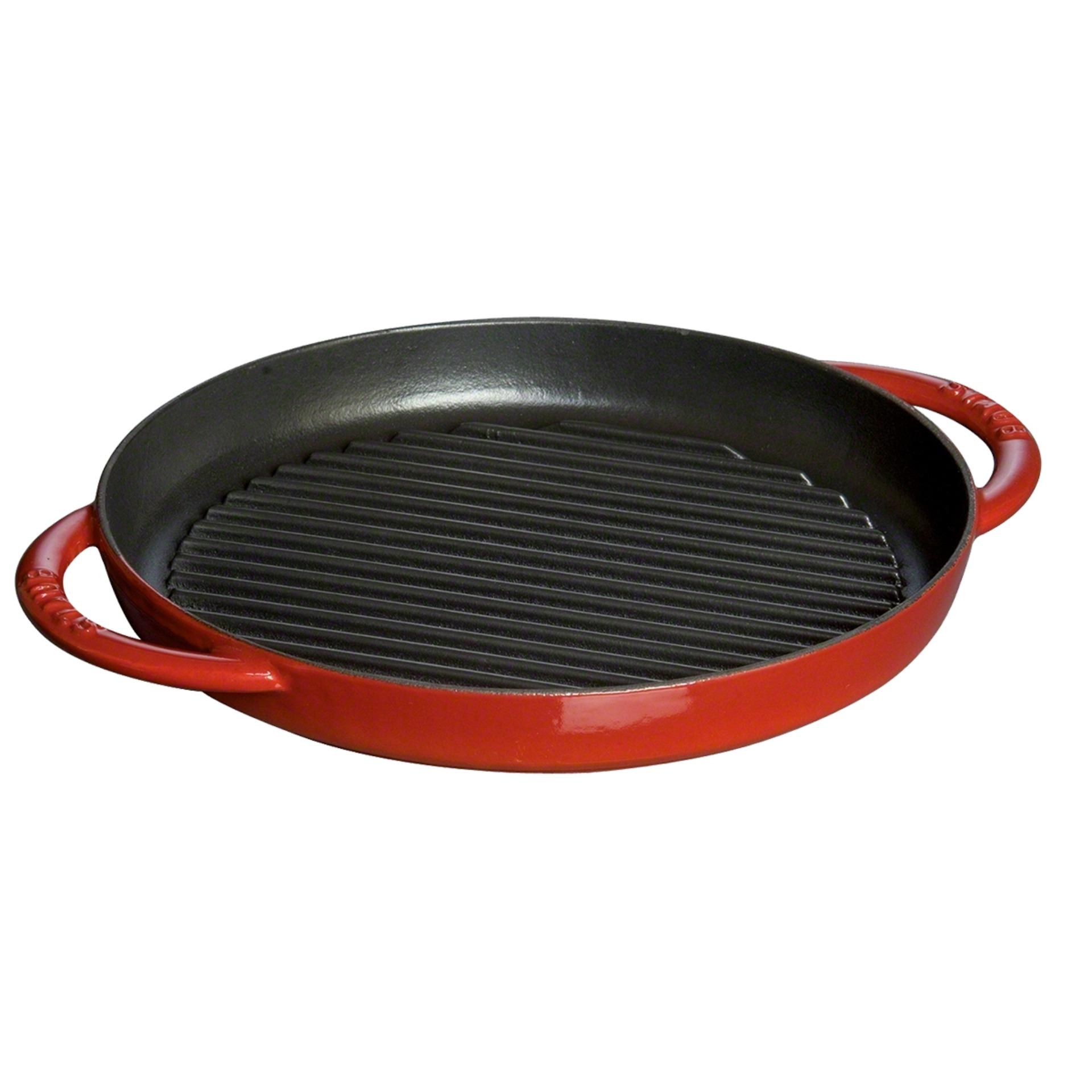 [Trả góp 0%] Staub – Chảo nướng màu đỏ cherry – 26cm