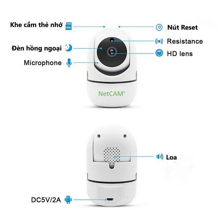 Camera IP Wifi Netcam NR02 1080P - Bảo Hành 1 Đổi 1