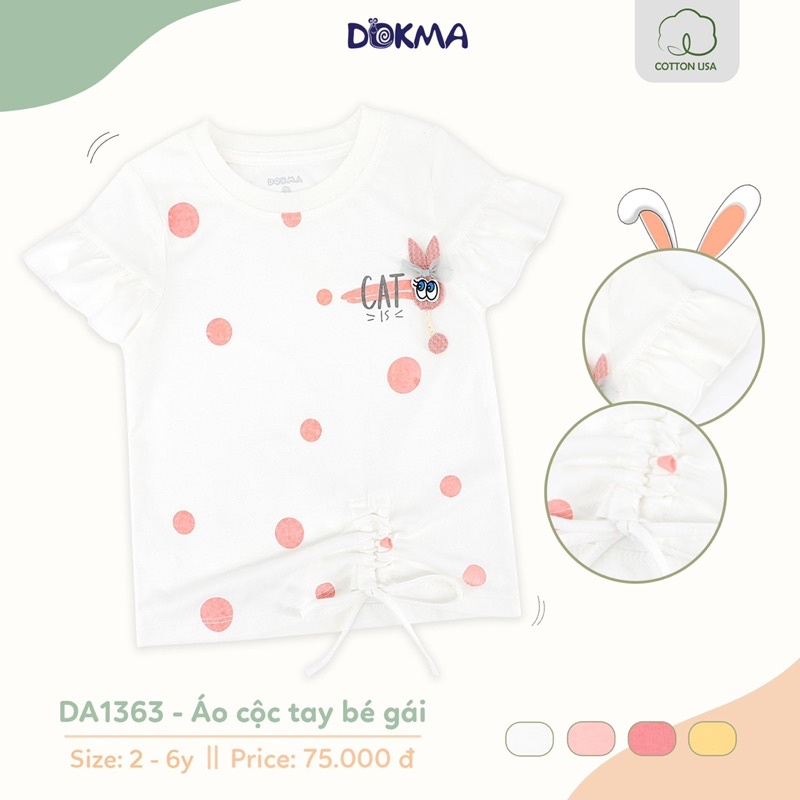 2-6y áo cộc tay bé gái dokma da1363