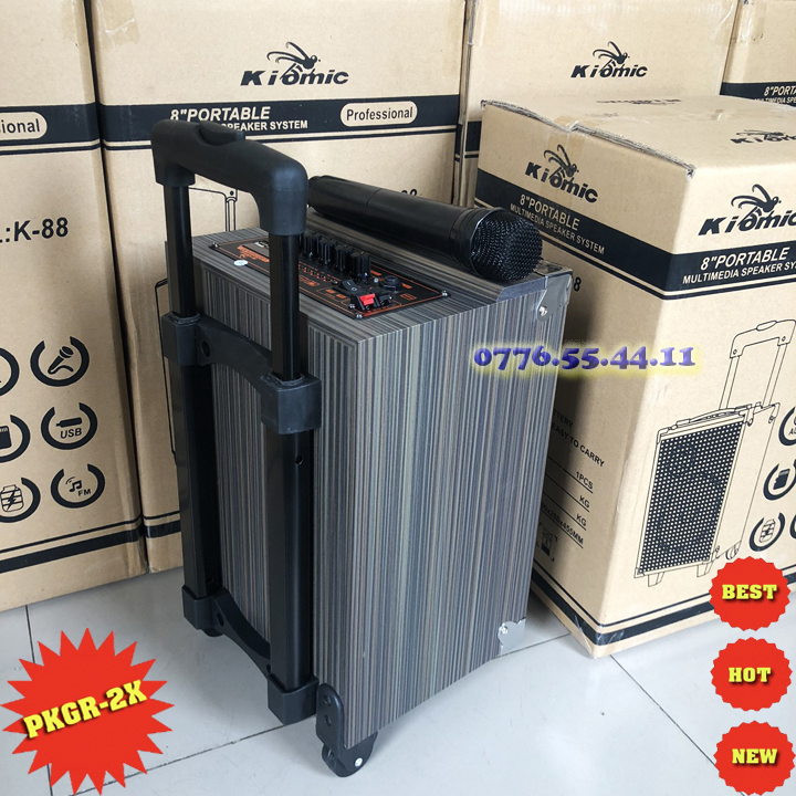 [HCM]Loa Kéo Bluetooth Karaoke Di Động Q8 KIOMIC (Tặng 1 Micro Hát Siêu Hay)