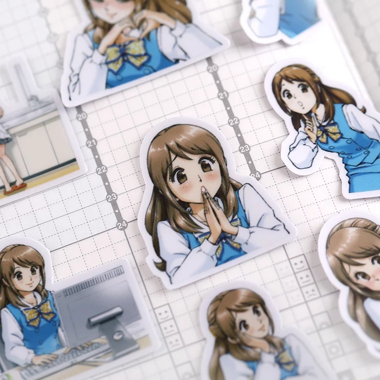 [HCM]Set 15 sticker nữ sinh tinh nghịch (Hàng có sẵn - mẫu ngẫu nhiên)