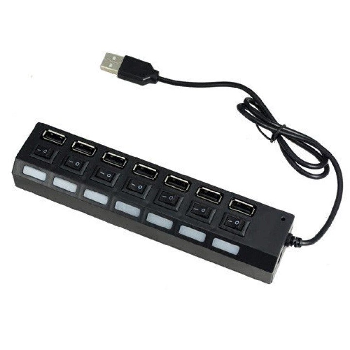 [HCM]Hub chia USB 7 cổng có công tắc (Đen)