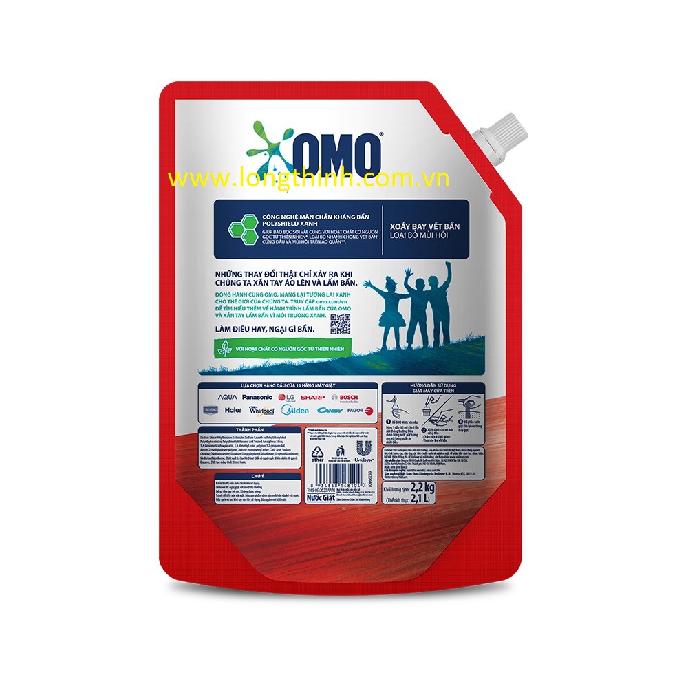 [HCM]Thùng 04 túi nước giặt máy OMO Matic 2.2kg