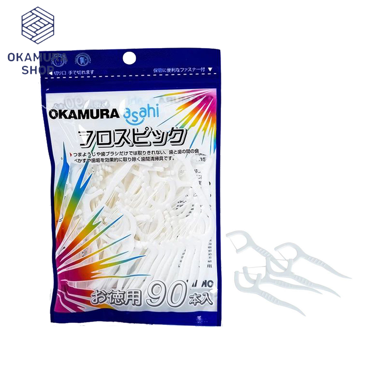 [HCM]Combo 5 Bịch Tăm chỉ nha khoa 90P Okamura