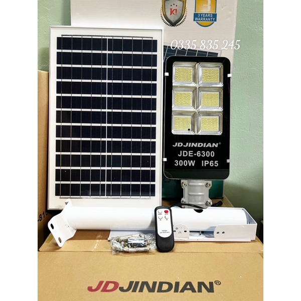 Đèn đường led năng lượng mặt trời 300w jde-6300 new jindian
