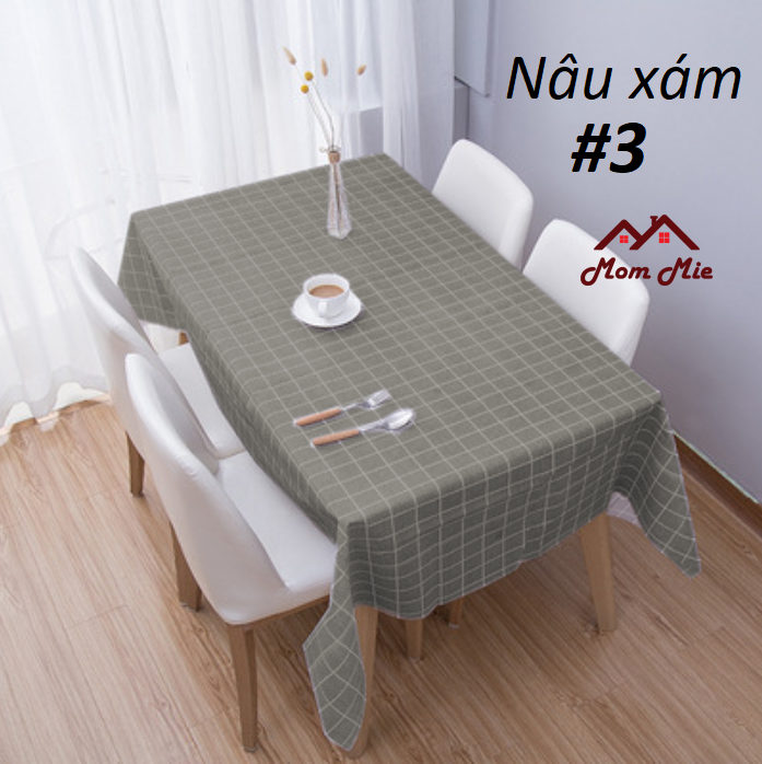 Khăn trải bàn caro, nhựa PVC chống thấm nước dành cho nhà bếp, bàn học, phòng khách, đi picnic, màu sắc nhẹ nhàng - B129 - J185