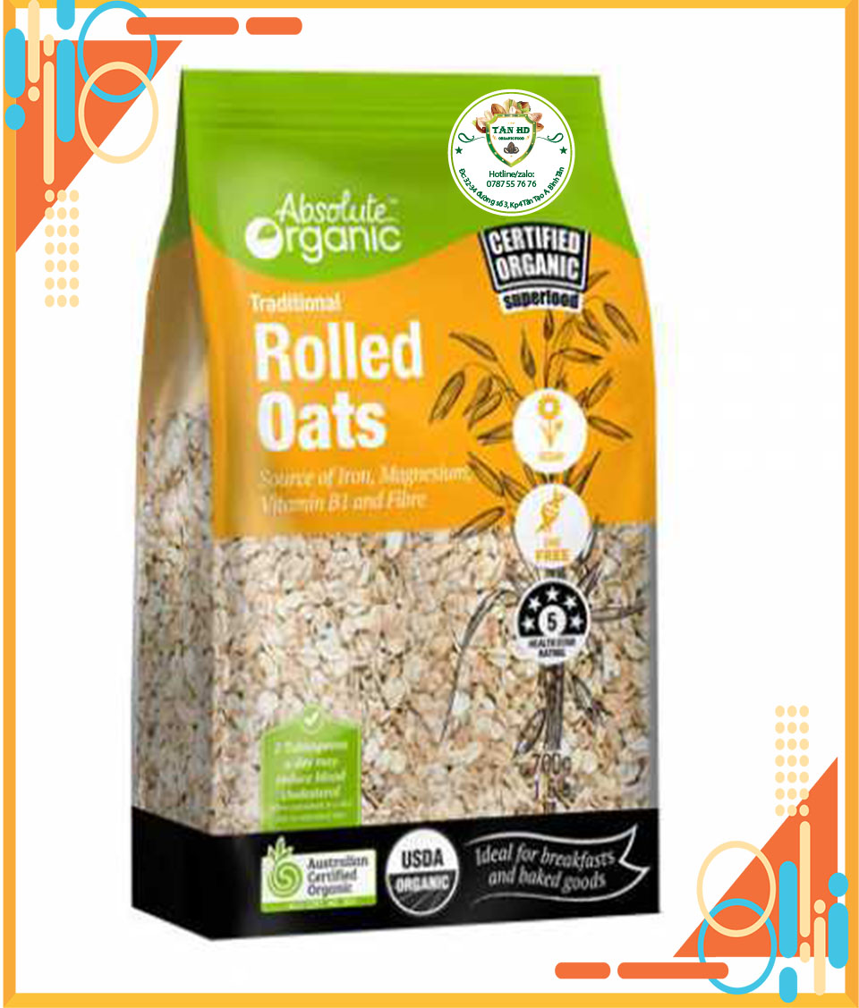 [HCM]Yến mạch hữu cơ Úc Absolute Organic Rolled Oat (700g)