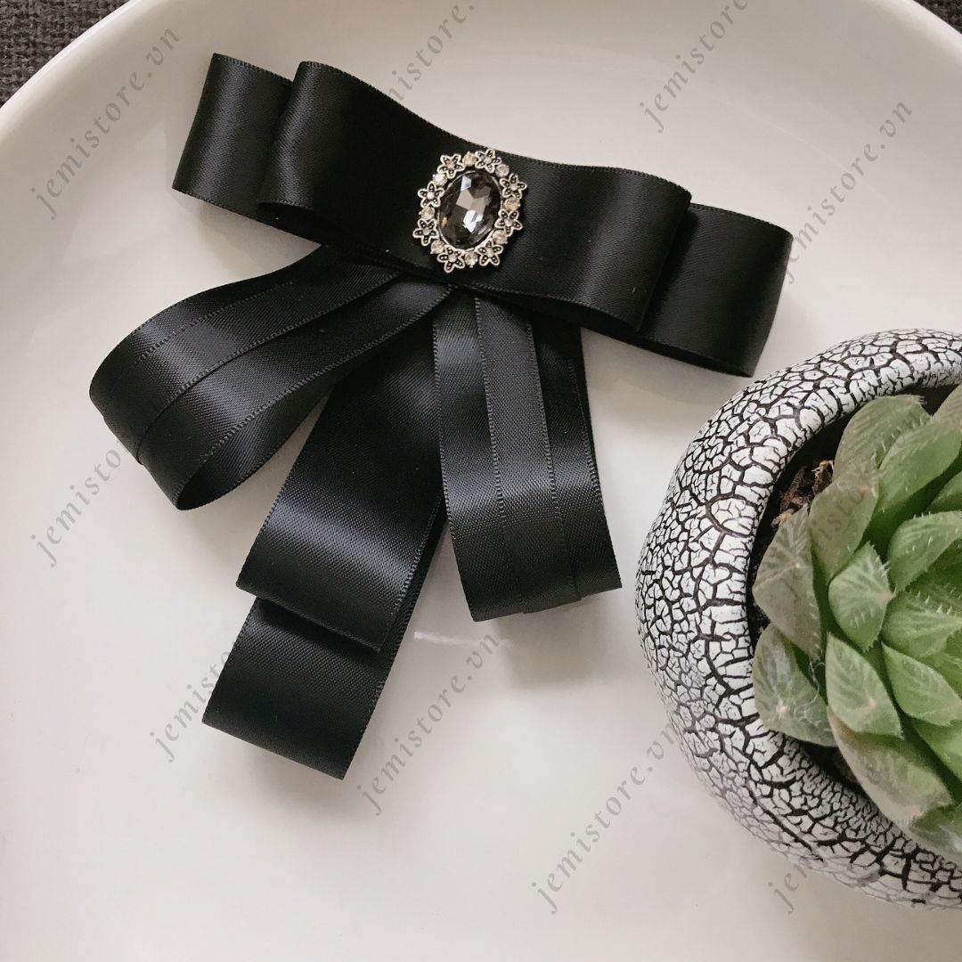 Cài áo nữ nơ ruy băng handmade
