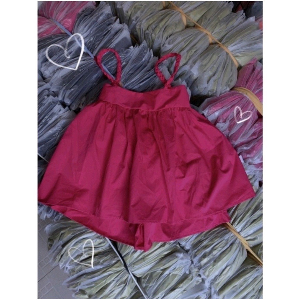 Set đồ nữ áo babydoll 2 dây kèm quần
