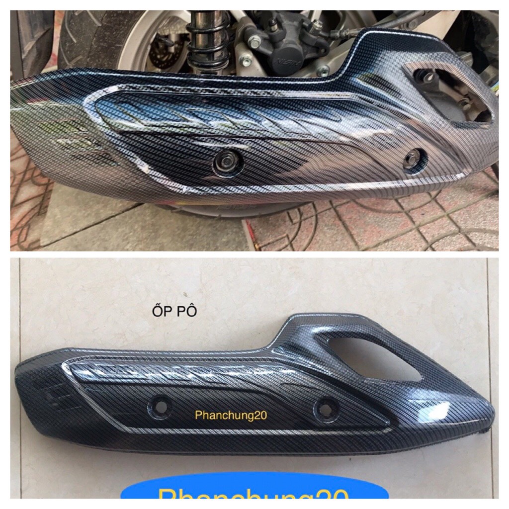 Ốp che pô dùng cho đời xe sh 2012 2013 2014 2015 2016 cacbon