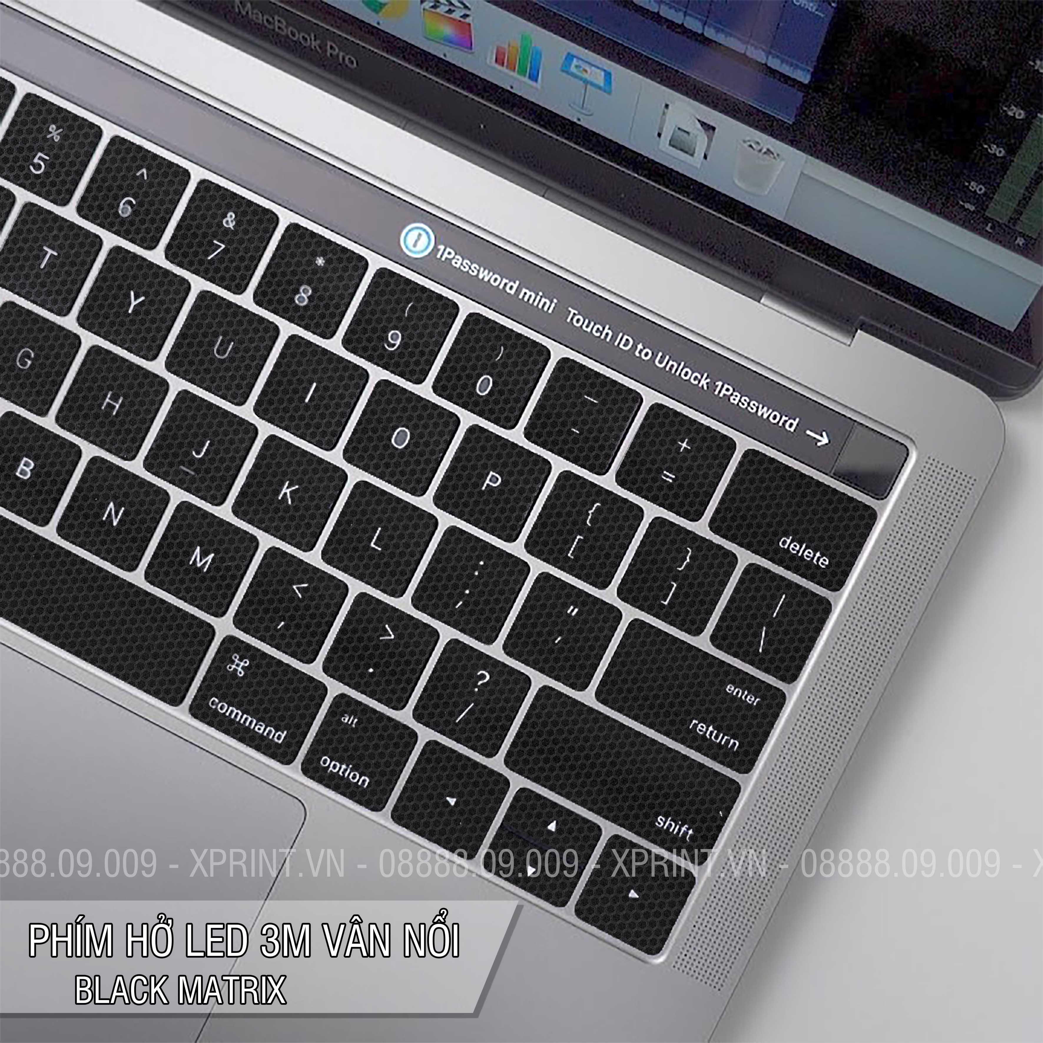 Miếng dán phím, Skin 3M dán phím macbook - Dán hở đèn led macbook