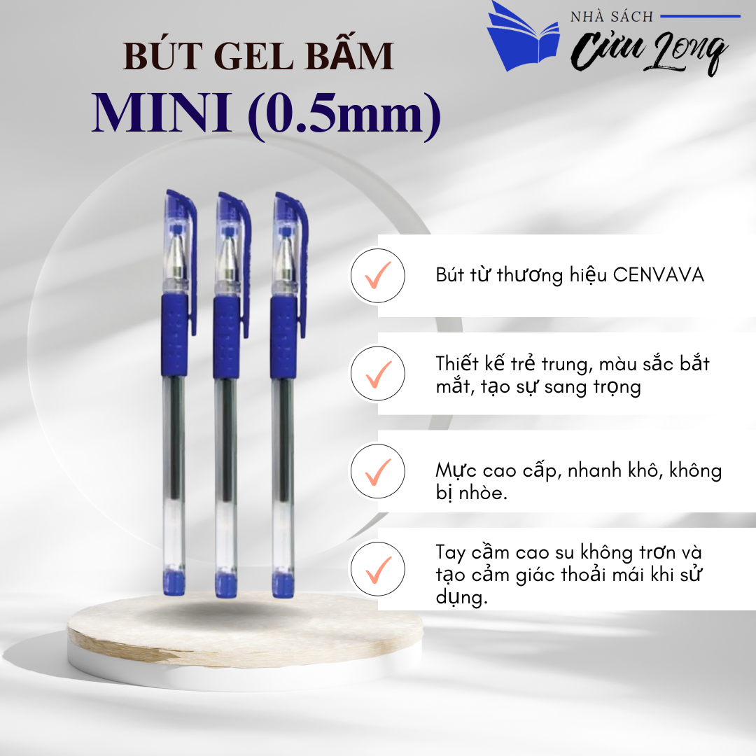 Bút Gel Mini Ngòi 0.5mm ( xanh, đỏ, tím, đen )