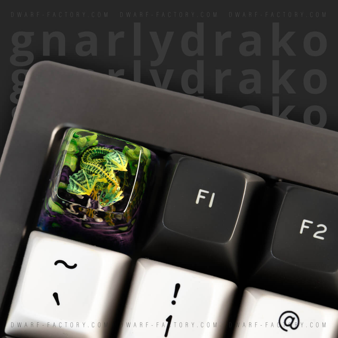 Keycap Artisan bàn phím cơ Dwarf Factory GNARLY DRAKON  - Hàng chính hãng