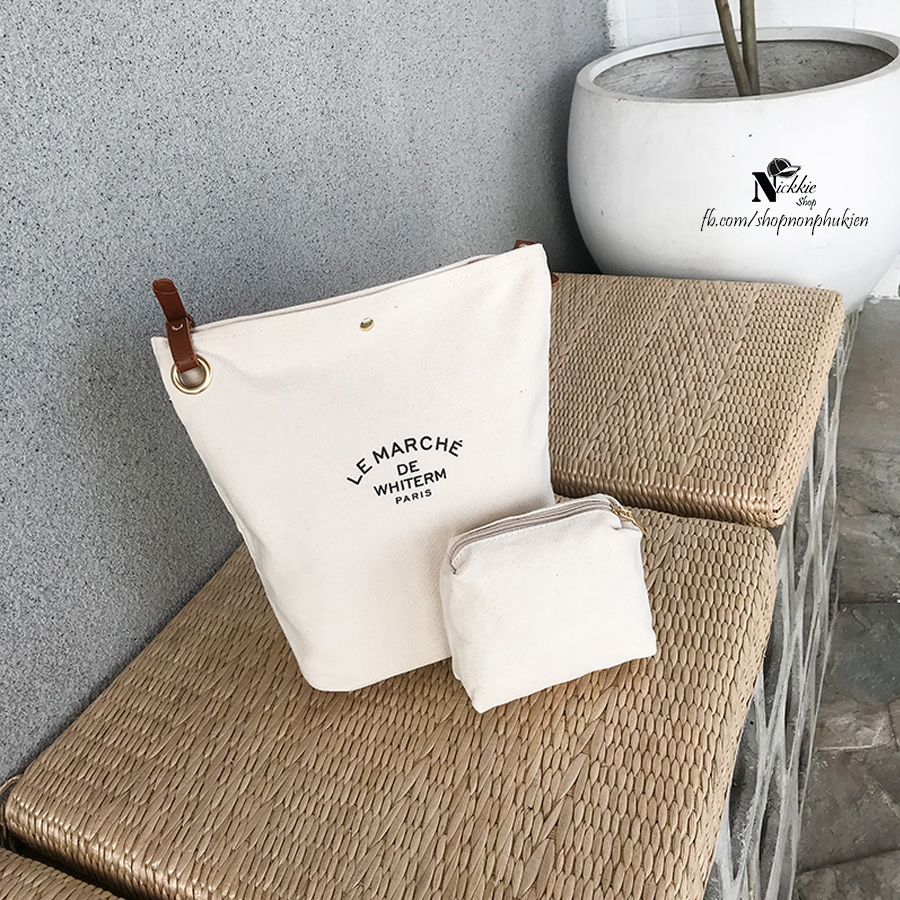 Túi vải canvas Le Marche De Whiterm