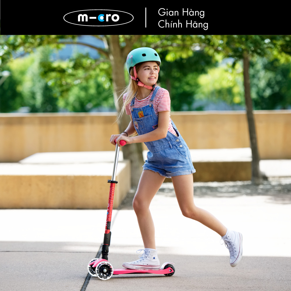 Xe trượt scooter Micro Maxi Deluxe Foldable LED (phiên bản gập gọn và bánh xe đèn LED)
