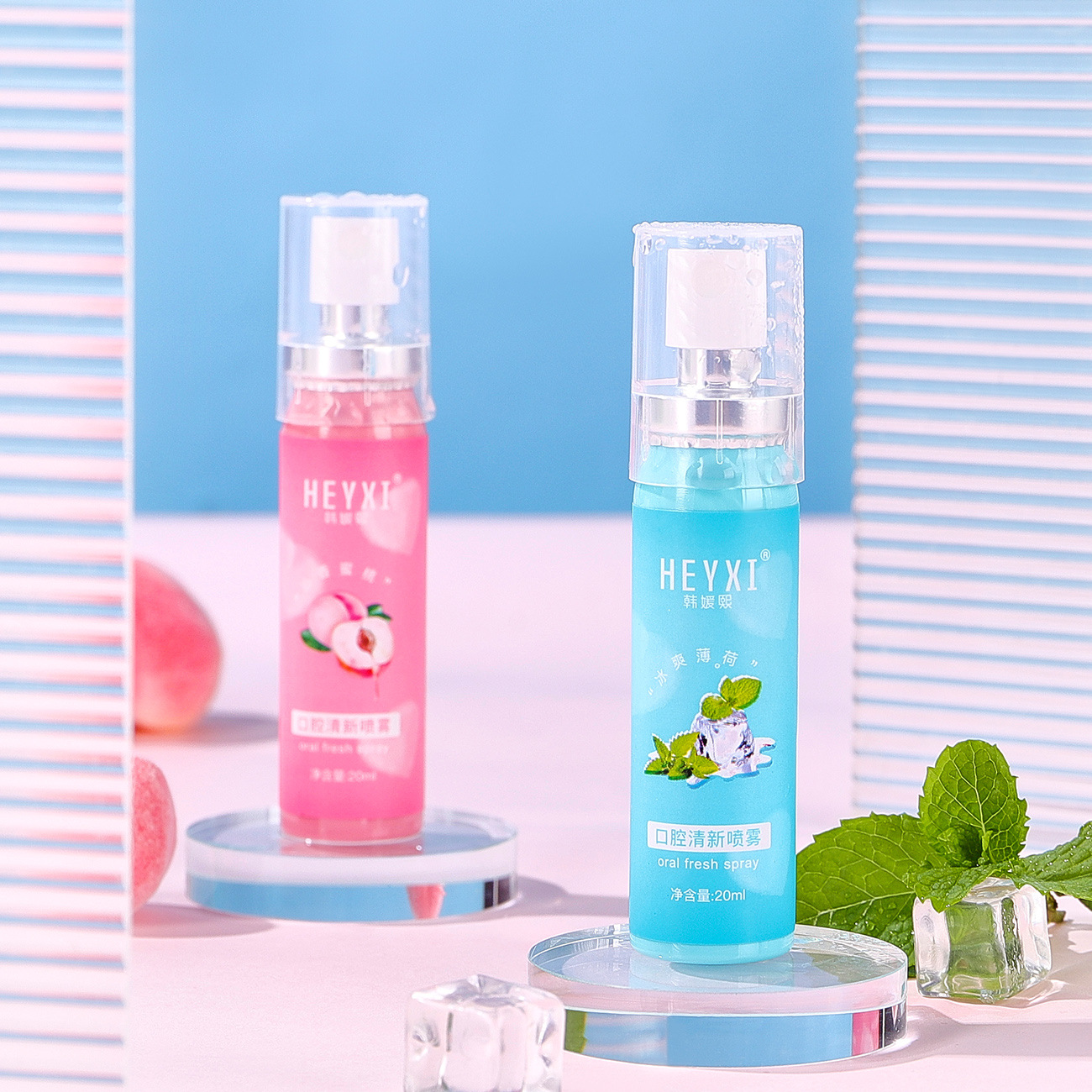 Xịt Thơm Miệng HEYXI 20ml Hương Bạc Hà & Đào