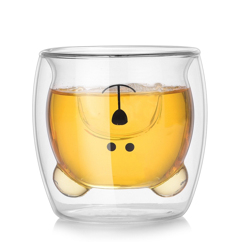 Ly gấu thủy tinh 2 lớp dễ thương
