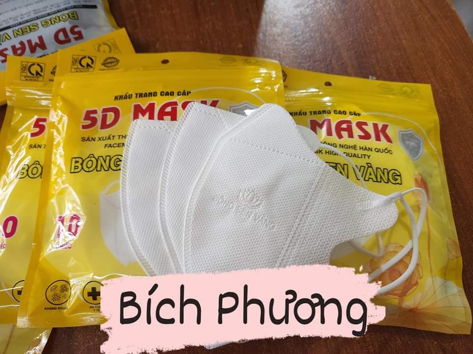 Thùng 100c khẩu trang 5D bông sen vàng