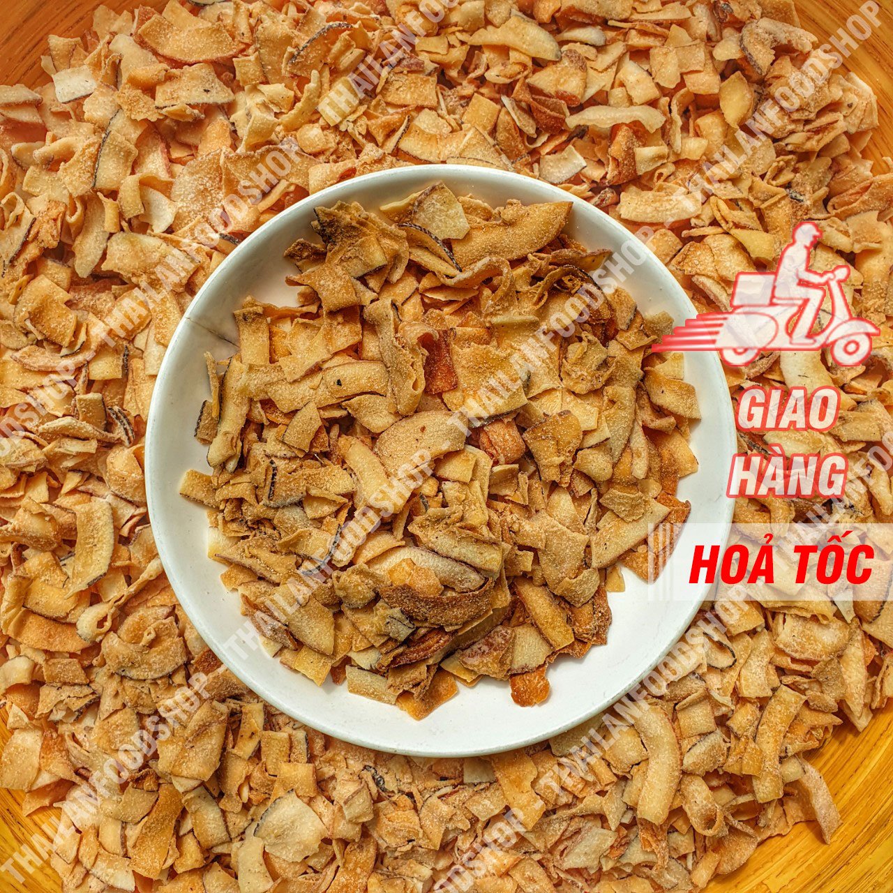 Cơm Dừa Sấy Giòn Lon 400Gr & Túi 1KG