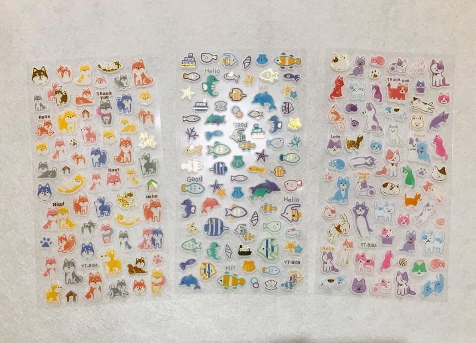 [HCM]Sticker trang trí sổ tay sổ nhật ký Moshi Moshi Thái Lan