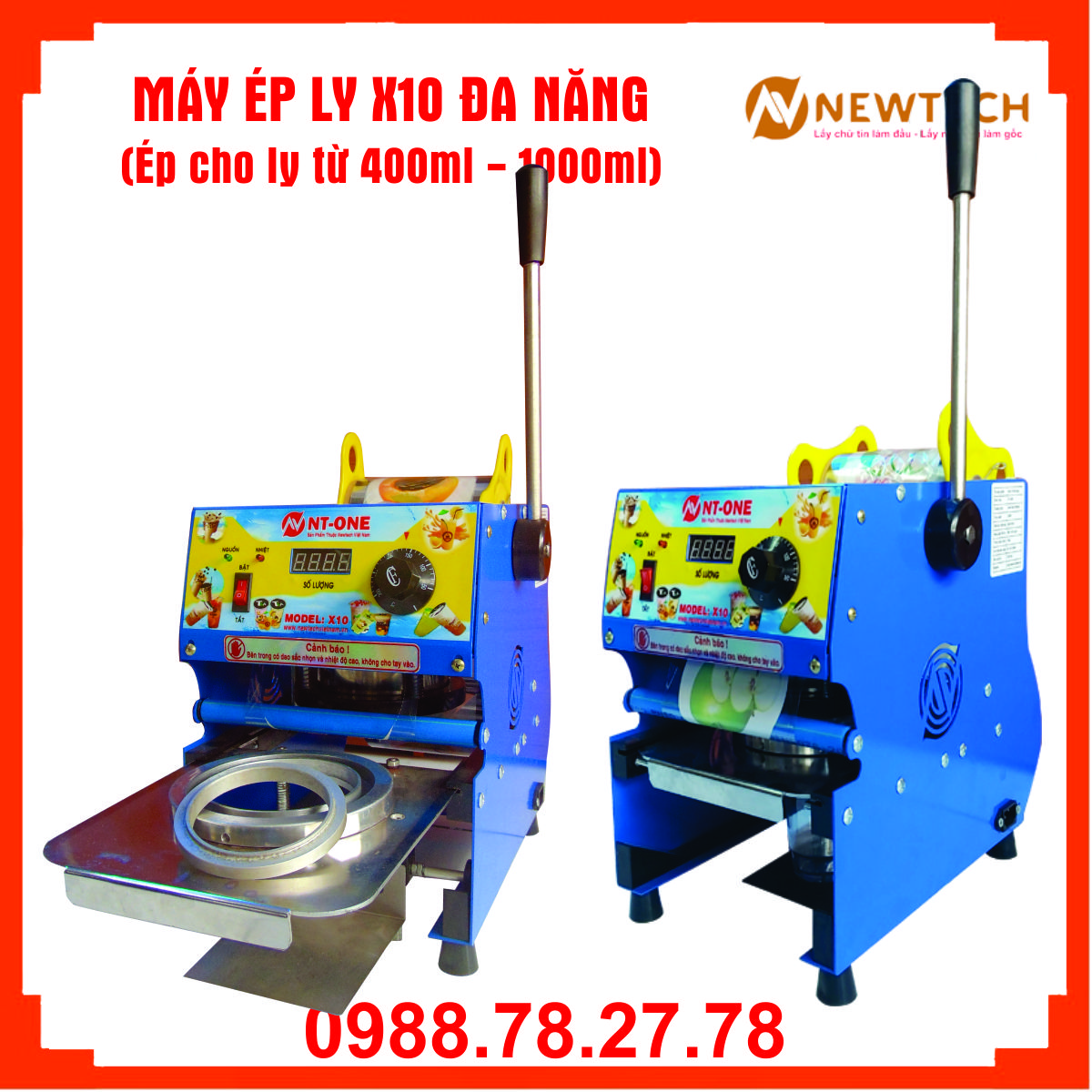 Máy ép ly Newtech X10 ép ly từ 400-1000ml