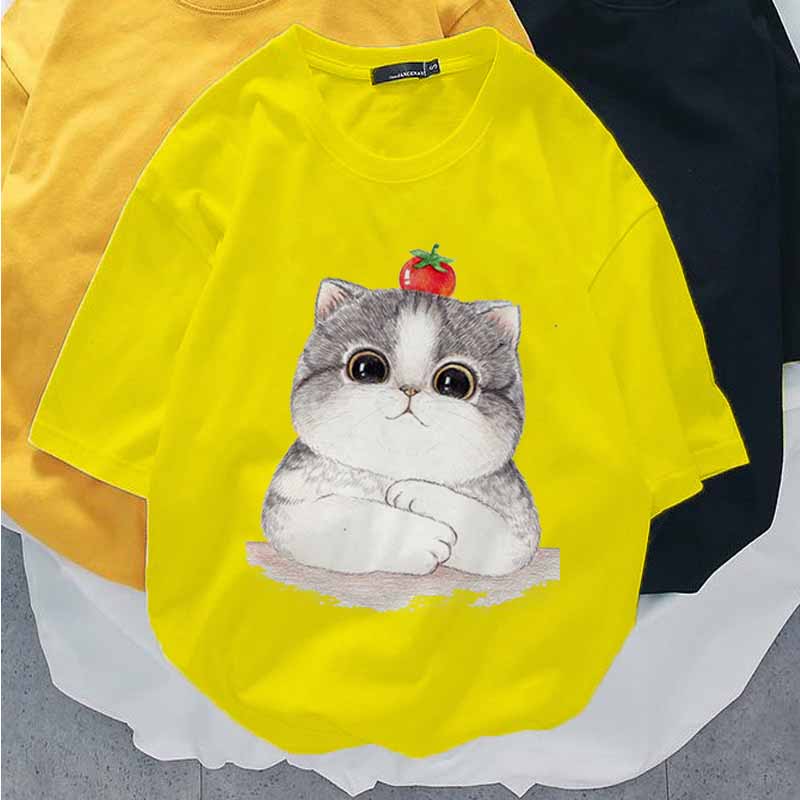 Áo thun Unisex - mèo dễ thương