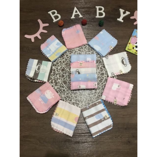 Khăn sữa, khăn mặt sợi tre 6 lớp LeeLee Kids set 5 chiếc