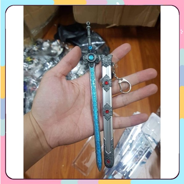 Mô hình Kiếm Hồ Trung Nhật Nguyệt trong Naraka Bladepoint trang trí Dài 22cm Kim Loại