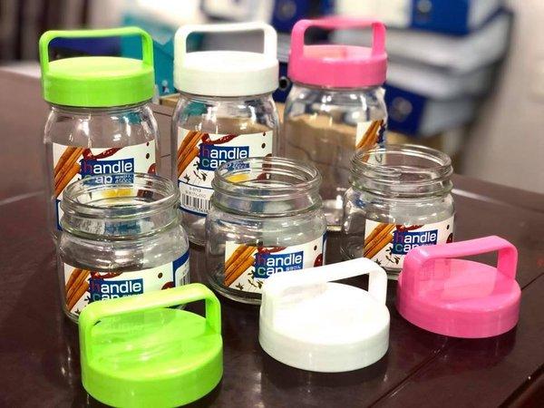 Lọ thủy tinh có quai xách 450ml Hàng Nhật