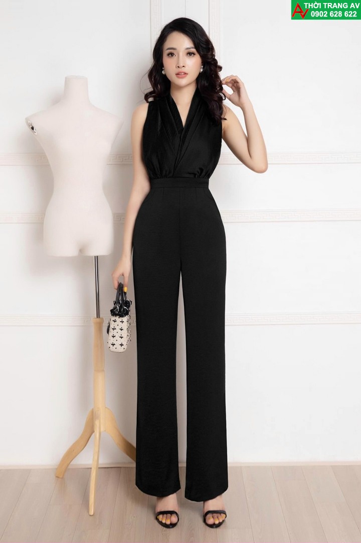 JUMPSUIT CỔ V XẾP LY JENY