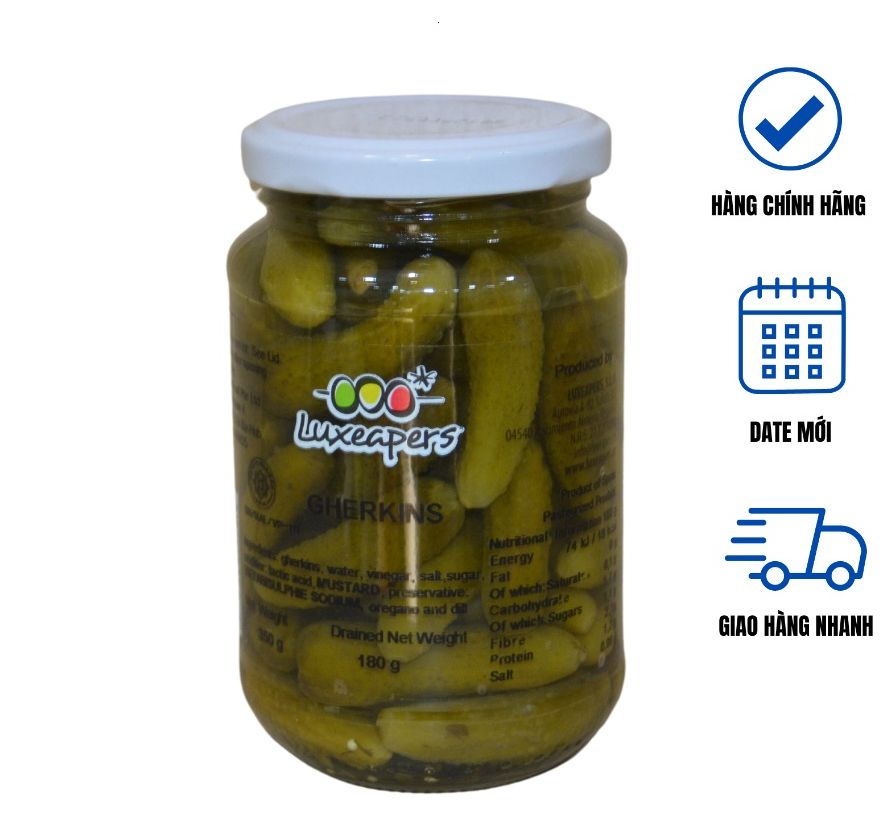 Dưa Chuột Bao Tử Ngâm Luxeapers Baby Gherkins in Brine 350gr