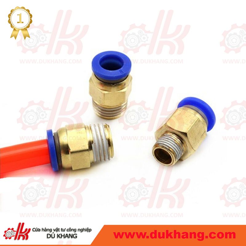 Đầu nối nhanh khí nén PC xanh