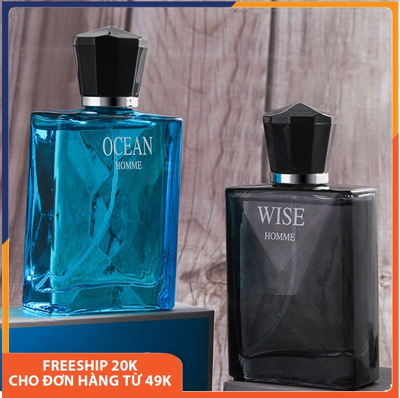 Nước hoa nam cao cấp chính hãng thơm lâu Wise/Ocean Homme hương thơm nhẹ nhàng và quyến rũ, mùi hương nam tính, thơm ngọt, dịu nhẹ, bỏ túi được, full hộp, dạng xịt nội địa Trung 50ml Mely MPN020(mùi hương gỗ, sen, hoa quả,..